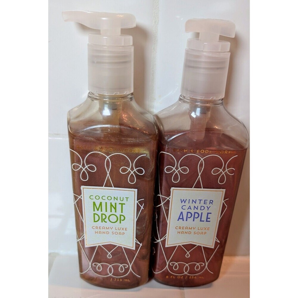 Bath & Body Works Creamy Luxe Duo Winter Candy Apple & Coconut Mint Drop NEW